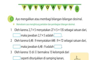 Jawab Soal Persoalan 1 tentang Perkalian dan Pembagian Bilangan Desimal, Materi Matematika Kelas IV SD Vol 2 Kurikulum Merdeka