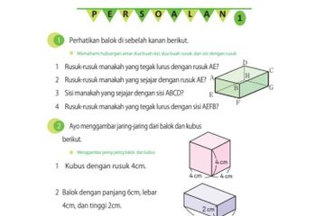 Beberapa soal tentang balok dan kubus.