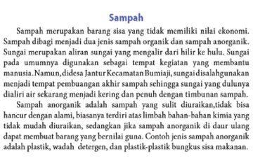 Jawab Soal Tugas Teks 'Sampah', Bahasa Indonesia Kelas X