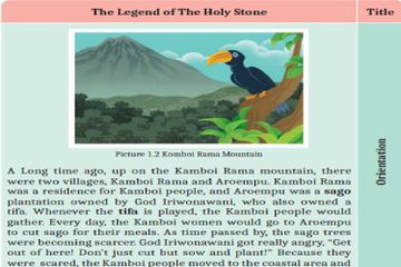 (tangkapan layar) Teks 'The Legend of The Holy Stone' termasuk teks naratif yang berupa cerita legenda.