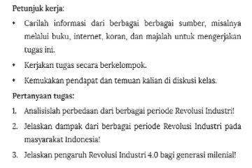 Jawab Soal Pertanyaan Tugas Lembar Aktivitas 6 Dari Mesin Uap Hingga Internet of Thing: Sejarah Revolusi Industri, Sejarah Kelas X