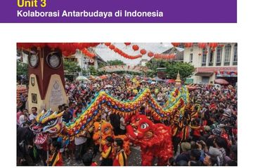 (tangkapan layar) Materi Uji Pemahaman Unit 3 Bagian 3: 'Kolaborasi Antarbudaya di Indonesia' mempelajari tentang Indonesia sebagai sebuah negara yang terbentuk dari keragaman budaya.