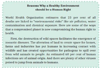 (tangkapan layar) Kita diperintahkan untuk mendengarkan rekaman teks berjudul 'Reasons Why a Healthy Environment Should be a Human Right' dan menjawab pertanyaannya.