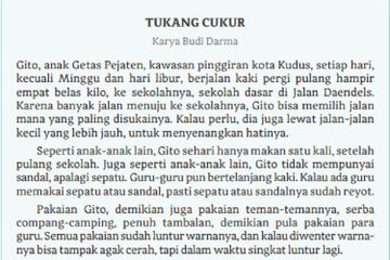 Jawab Soal Kegiatan 3 Cerpen 'Tukang Cukur' Karya Budi Darma No. 1, Bahasa Indonesia Kelas XI