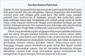 Jawab Soal Kegiatan 1 Teks Diskusi 'Pro dan Kontra Puisi Esai', Bahasa Indonesia Kelas X