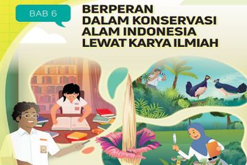 (tangkapan layar) Soal pada Bab 6: 'Berperan dalam Konservasi Alam Indonesia Lewat Karya Ilmiah' terdiri dari tiga pertanyaan esai.