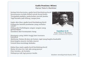 Jawab Soal Puisi 'Gadis Peminta-Minta' Karya Toto S. Bachtiar, Bahasa Indonesia Kelas X Kurikulum Merdeka