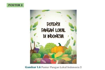 (tangkapan layar) Terdapat soal Poster 2 Potensi Pangan Lokal di Indonesia di halaman 23.