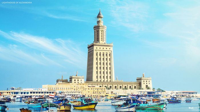 Gambaran mercusuar Alexandria di masa kejayaan