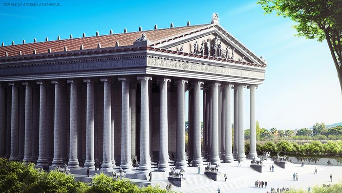 Gambaran Kuil Arthemis di Ephesus pada masa kejayaan