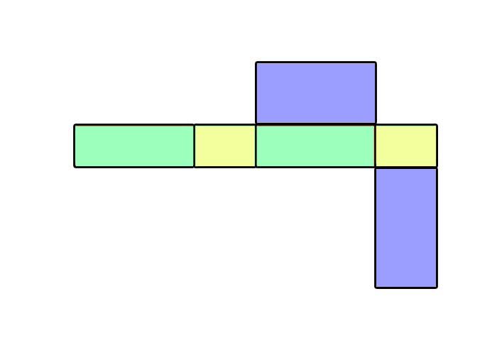 Variasi atau contoh jaring-jaring balok.