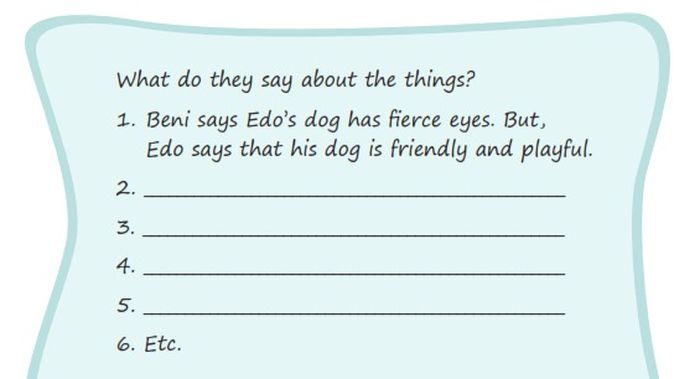 What do they say about the things?