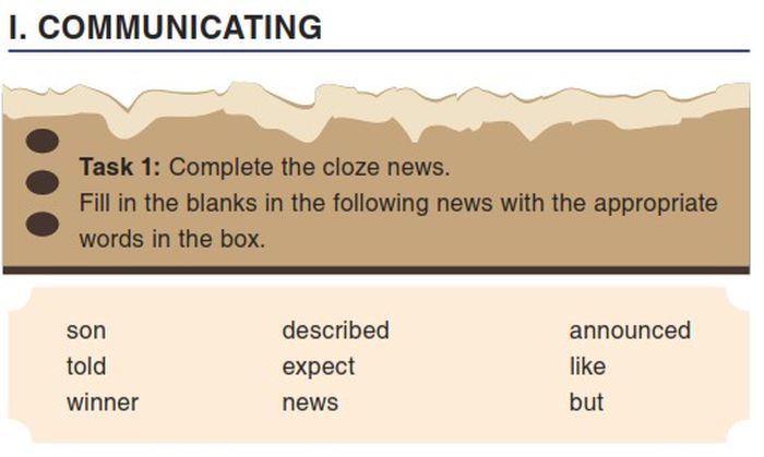 Task 1: Complete the cloze news.