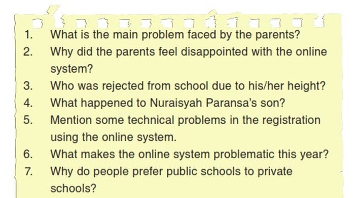 Task 3: Do the comprehension questions. Answer the following questions by referring to the text from the newspaper above.