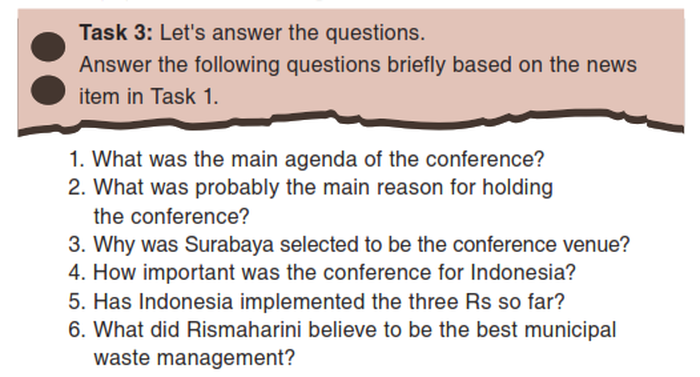 Task 3: Let's answer the questions. Answer the following questions briefly based on the news item in Task 1.