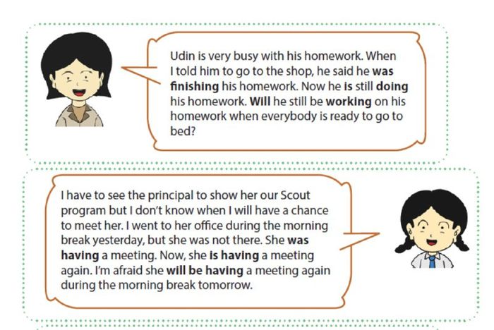 Learn to state actions in progress at a certain point of time in the future.