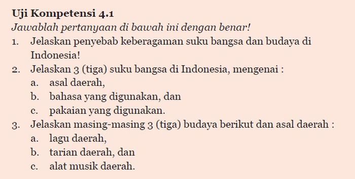 Buku PPKn Kelas 7 SMP Bab 4, Halaman 113, Uji Kompetensi 4.1.