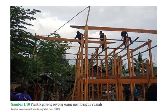 Manfaat melakukan gotong royong adalah meringankan pekerjaan dan bisa menghemat waktu dalam menyelesaikan suatu pekerjaan.