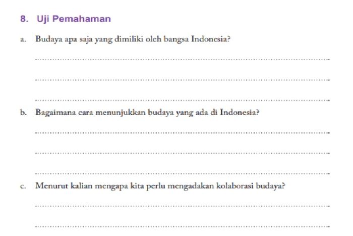 (tangkapan layar) Pembahasan soal Uji Pemahaman Unit 2: Kolaborasi Budaya, materi PPKn kelas XI.