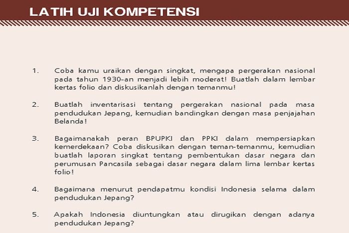 (tangkapan layar) Pembahasan soal Latih Uji Kompetensi Bab 5: D. 'Drama Akhir Sang Tirani' materi Sejarah kelas XI.