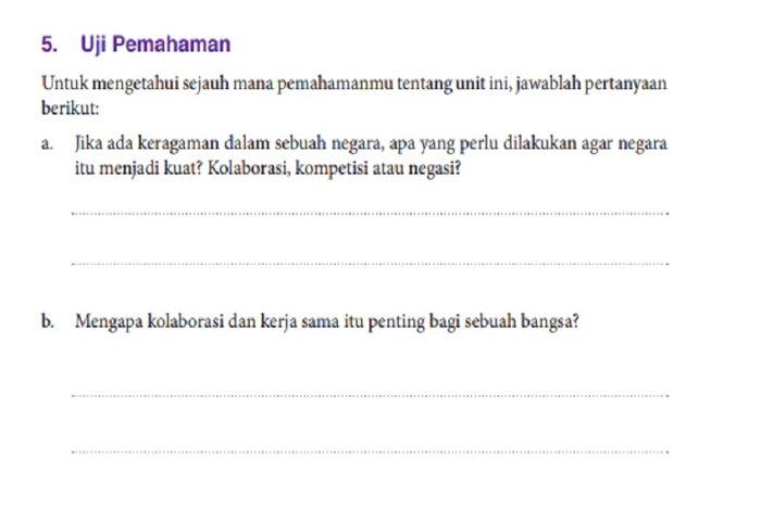 (tangkapan layar) Pembahasan soal Unit 4 Bagian 3: 'Pertukaran Budaya di Pentas Global' materi PPKn kelas X halaman 157-158.