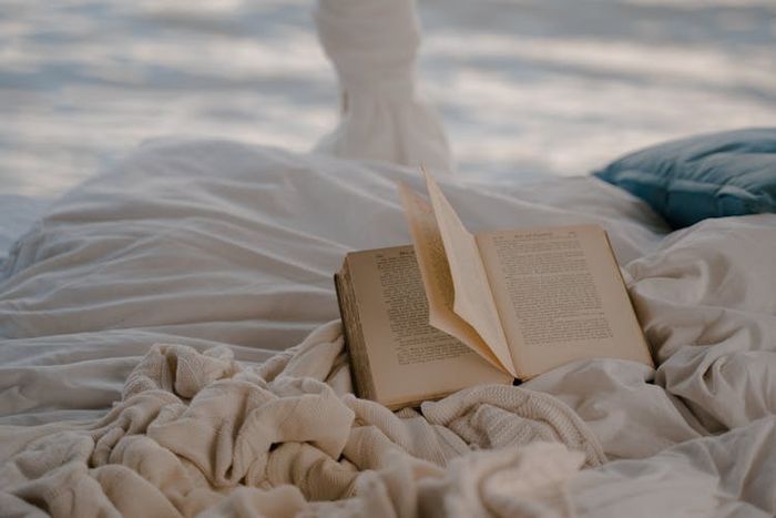 Buku termasuk salah satu benda yang ada di kamar tidur.