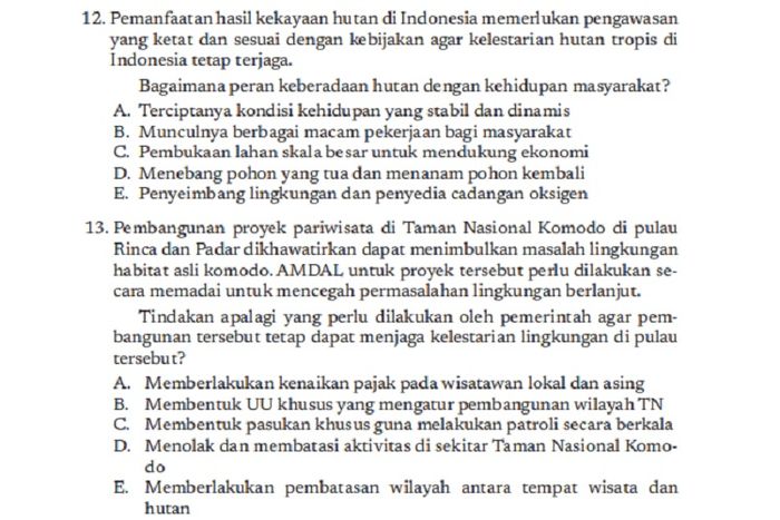 (tangkapan layar) Pembahasan soal Asesmen Pengetahuan/Evaluasi Bab 1, No. 11-15, Geografi kelas XI Kurikulum Merdeka.