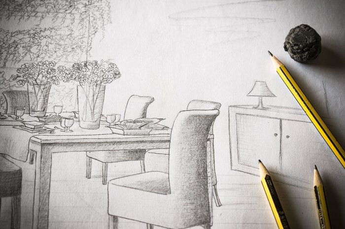 Contoh gambar sketsa benda tiga dimensi yang dapat ditemukan di sekitar kita.
