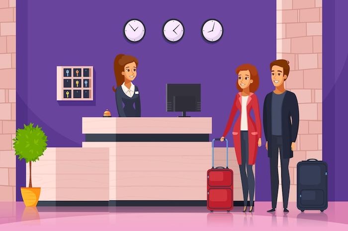 Reservasi hotel bisa dilakukan melalui telepon.