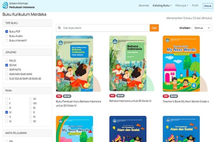 SIBI (Sistem Informasi Perbukuan Indonesia) menyediakan buku Kurikulum Merdeka yang bisa didownload atau dibaca online.