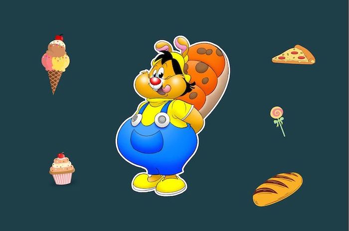 Cidut adalah sepupu Bobo di Negeri Kelinci yang hobi makan.