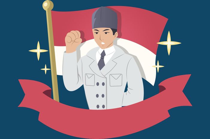 Terdapat soal seputar menulis teks Soekarno pada buku bahasa Inggris kelas IX edisi revisi 2018 Chapter 9, hal. 189, materi 'What is it?'.