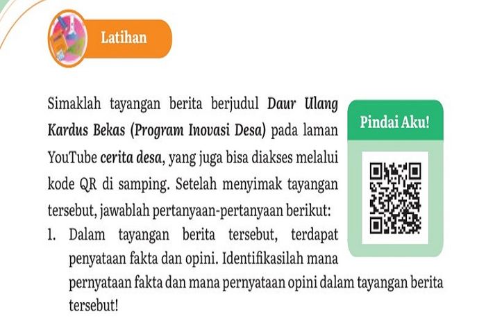 Tayangan berita berjudul Daur Ulang Kardus Bekas (Program Inovasi Desa) termasuk sebagai teks rekon.