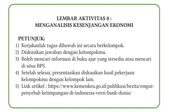 Kesenjangan ekonomi dapat terjadi karena perbedaan ekonomi.