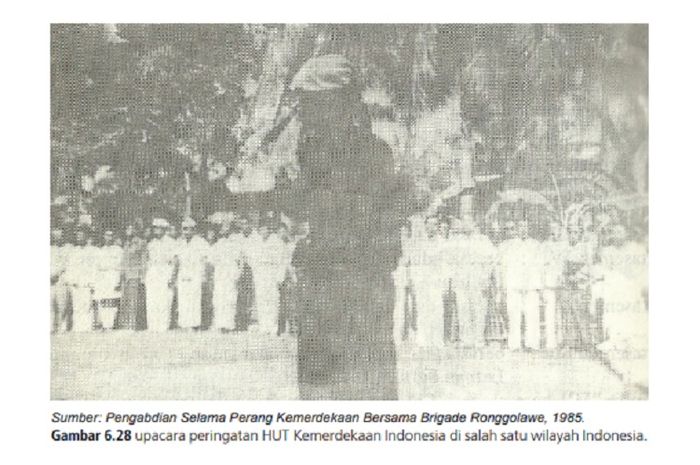 (tangkapan layar) Terdapat soal Latih Ulangan Akhir Bab 6: 'C. Proklamator dan Peran Para Tokoh Sekitar Proklamasi' buku Sejarah kelas XI di halaman 136.