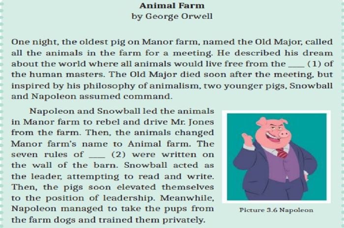 (tangkapan layar) 'Animal Farm' (Peternakan Hewan) sebuah cerita yang ditulis oleh George Orwell. 