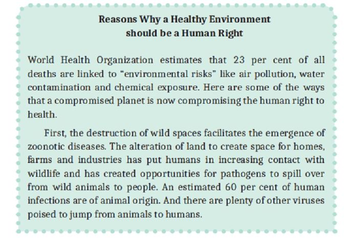 (tangkapan layar) Terdapat teks 'listening' berjudul 'Reasons Why a Healthy Environment should be a Human Right pada Unit 4, bahasa Inggris kelas XI.