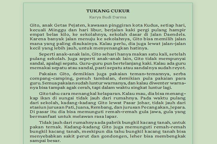 Kunci jawaban soal Unsur Intrinsik pada Cerpen 'Tukang Cukur' pada halaman 72-73 bahasa Indonesia kelas XI Kurikulum Merdeka.
