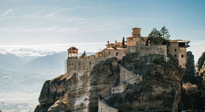 Hunian biara di Meteora, Yunani