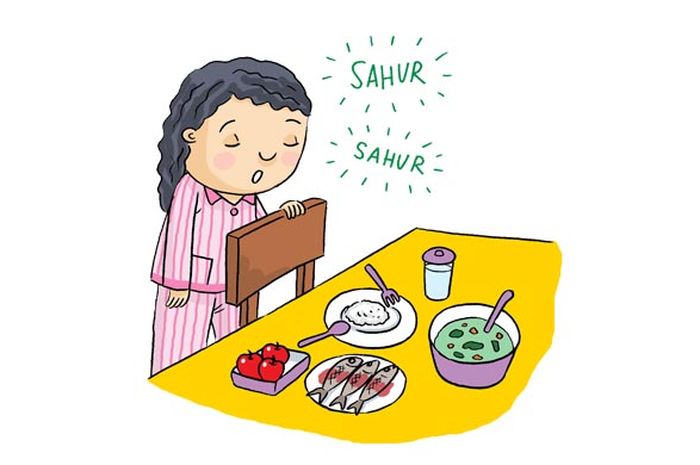 Di Indonesia ada tradisi orang berkeliling membangunkan sahur 