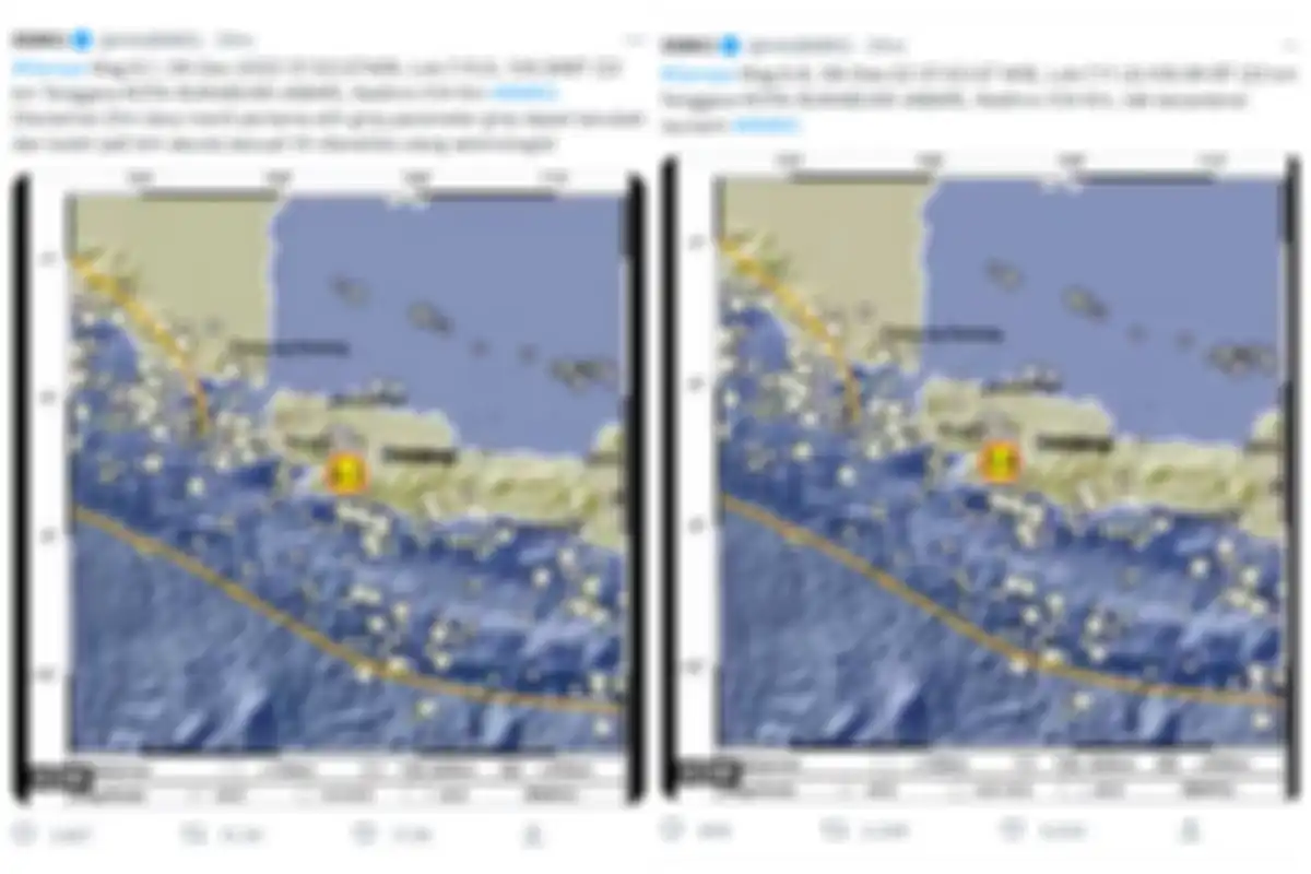 Gempa Sukabumi dengan magnitudo yang berbeda menurut BMKG