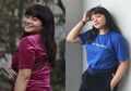 Contek Gaya Feminin Amel Carla dengan Maxi Dress Bernuansa Muted Pink