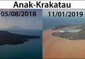 Kondisi Gunung Anak Krakatau Berubah, Air Laut Jadi Berwarna Orange!