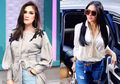 Fashion Style Monokrome ala Luna Maya VS Syahrini Padukan Sepatu Mewah yang Sama, Keren Siapa?