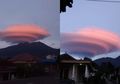 Viral di Media Sosial, Penampakan Gunung Lawu Dihiasi Awan Lenticular Mirip Piring Terbang