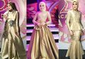 Stunning! Uyaina Arshad Punya 3 Model Dress Hijab Gold Mewah Buat Kondangan