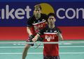 Hasil Indonesia Open 2019 - Momen Kepala Kevin Sanjaya Kena Timpuk Shuttlecock!