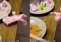 Bagai Zombie, Potongan Daging Mentah Ini Melompat dari Piring Sampai Bikin Orang Teriak