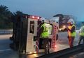 Kecelakaan Maut, Sebuah Ambulans Terbalik, Pengemudi dan Pasien yang Akan Dibawa ke Rumah Sakit Tewas di Tempat Kejadian