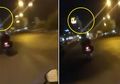 Heboh Sosok Diduga Pocong Nangkring pada Atas Helm Pengendara Motor yang Sedang Melaju di Jalanan Kota Bandung